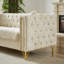 Canapé Chesterfield LUSPAZ, capitonné avec garniture cloutée en cuivre, pieds en métal, design moderne-101184432-109788440