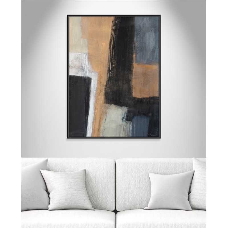 Calderon Karl Metallic Slate I, reproduction d'art sur toile, Noir, H 41,5 po x l 31,5 po x P 2 po