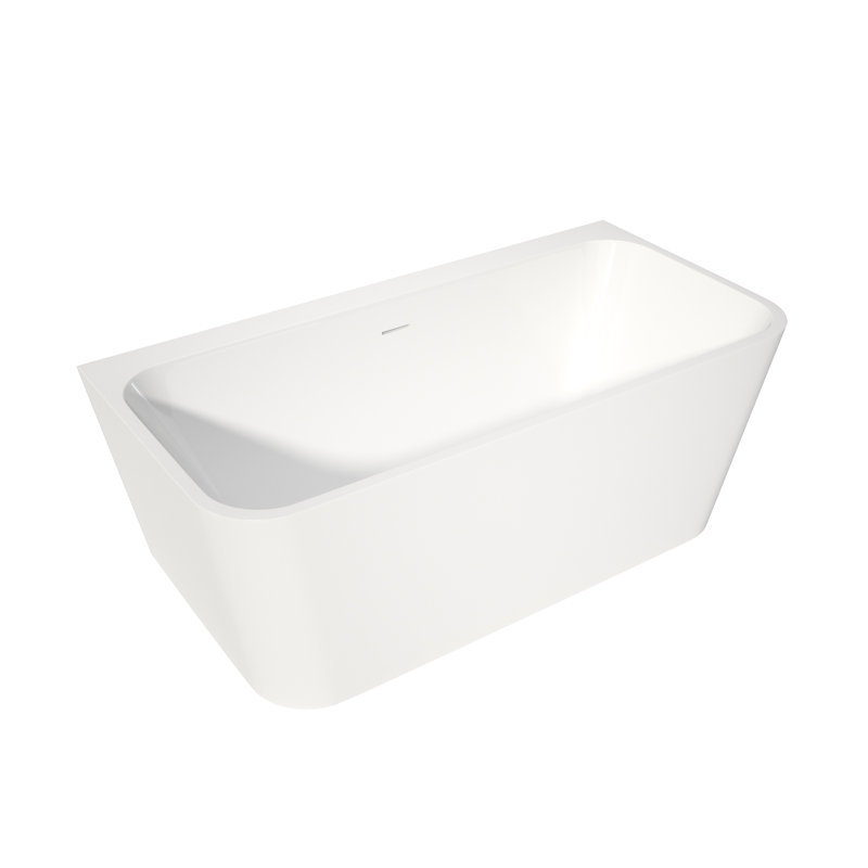 59" White Acrylic Soaking Bathtub, Non - Slip Feature, Fiberglass Reinforced Bottom, High Gloss And Space Efficient Design 60.76 In. Deep Rectangular White, Design, Reinforcement For A End Stylish