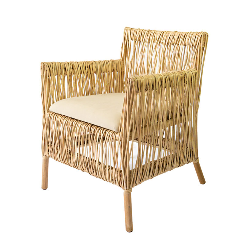 Hatch Rattan Upholstered Dining Chair, Natural
