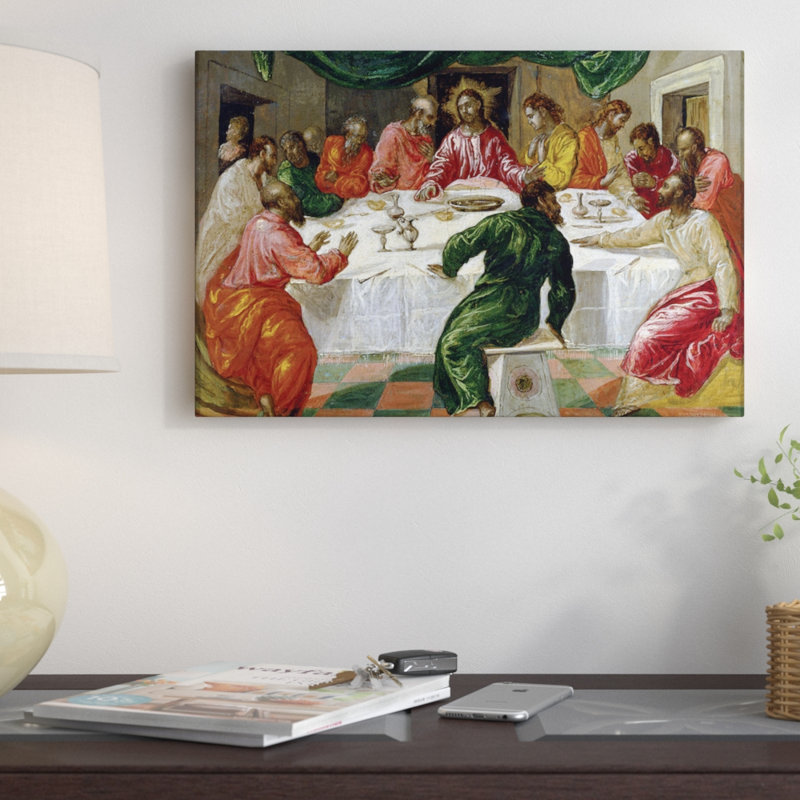 «The Last Supper», 1567-70 par El Greco - Estampe numérique sur toile tendue avec châssis, H 40 po x l 60 po x P 1,5 po