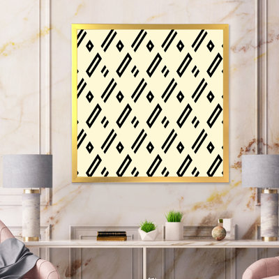 «Beige Black Diagonal Geometrics», impression sur toile