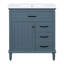 30" Freestanding Bathroom Vanity With Ceramic Sink, Solid Wood Frame Cabinet With 1 Flip Drawer, 2 Drawers And Door Storage Rack-1850568597