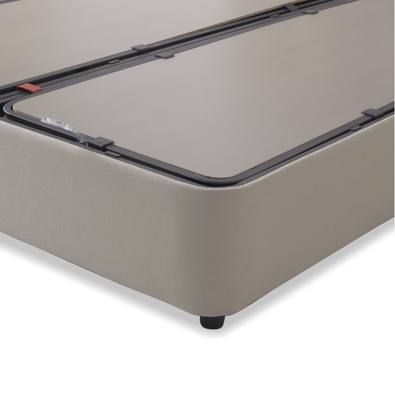 Lamyla Upholstered Ottoman Bed, Linen, King Size (5')