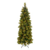 Carolina Slim 9' Green Pine Artificial Christmas Tree with 800 Clear Lights with Stand