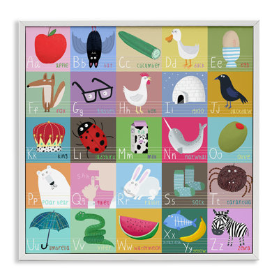 Alphabet Learning First Words Framed Giclee, design by Carla Daly