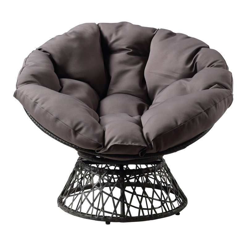 Leianna Upholstered Swivel Accent Chair, Gray, Gray Polyester Blend