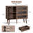  39.5“ Modern Sideboard With Glass Doors