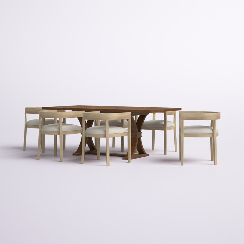 Amya 6 - Person Extendable Trestle Dining Set