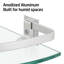 Ensemble de 2 tablettes de douche en verre trempé au sable argenté 8 mm