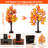 2 Pack 24 Inch Prelit Fall Maple Tree Thanksgiving Decorations With 48 LED Lights