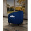 Fauteuil d'appoint Barrel Club, siège rembourré moelleux, bleu, salon