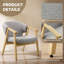 Fauteuil tonneau en tissu avec structure en bois de frêne massif-538962013