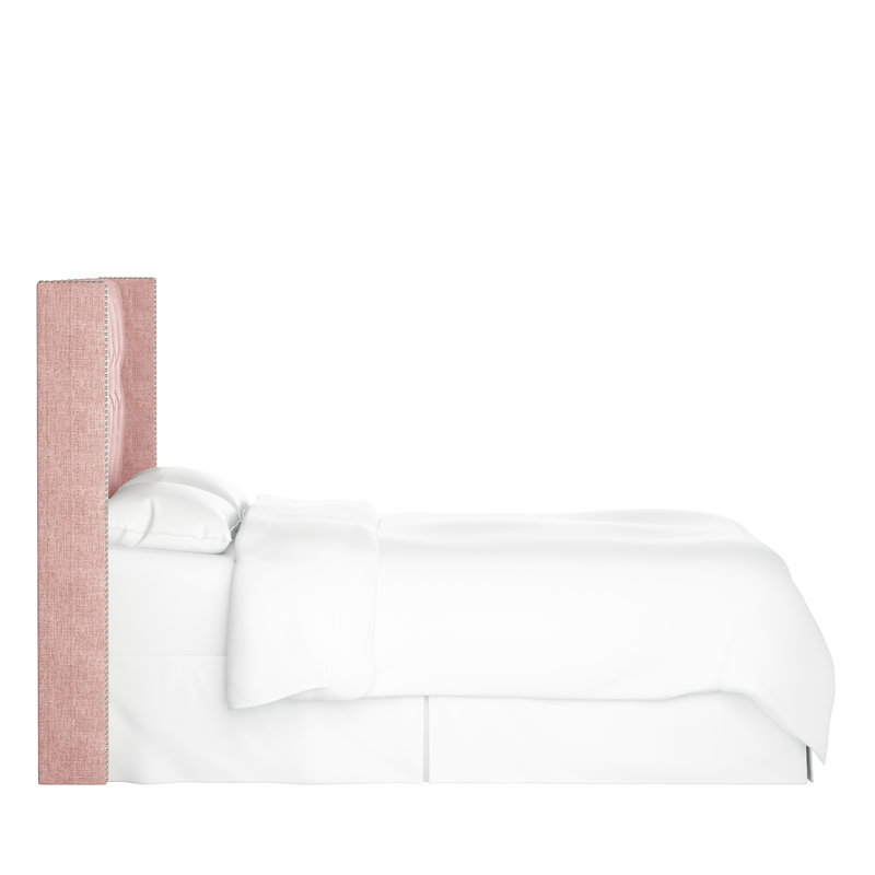 Knighten Upholstered Headboard, Full, Zuma Rosequartz Textured Linen