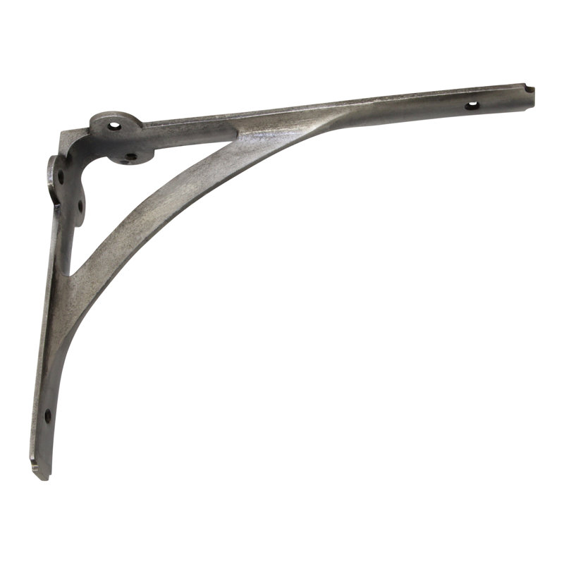 Équerre de tablette en fer, Nickel antique