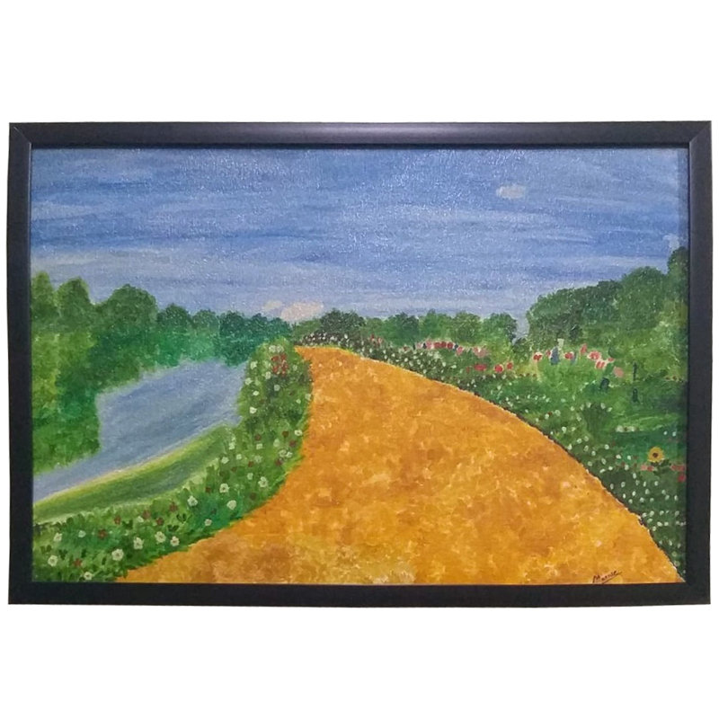 Chemin de la vie - Peinture de paysage | Huile sur toile | Par Mansee Agarwal | Avec cadre