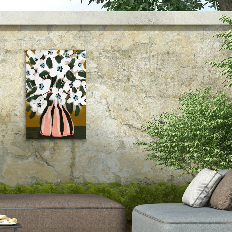 Treechild Pastel Flower Impression No 9 Outdoor  Canvas, H 12 po x l 19 po