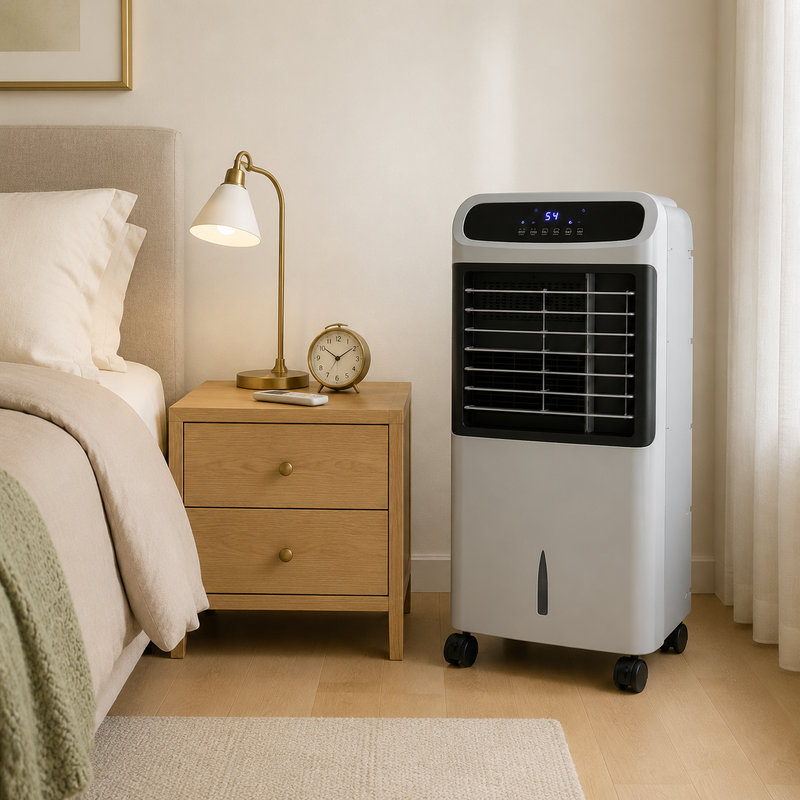 Refroidisseur d'air portable 32 "H 32" avec réservoir de 3,2 gallons et sacs de glace pour le bureau, la maison