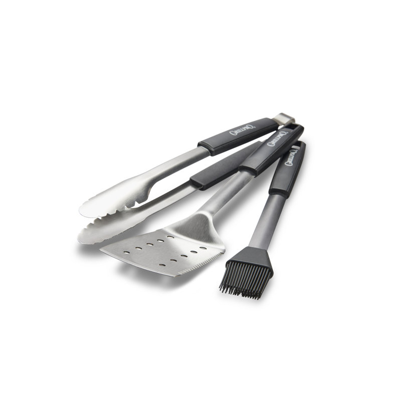 Deluxe Stainless Steel BBQ Tool Set with Resin Handles, 3 Pieces