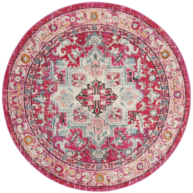 Monaco Performance Oriental Rug, Round 6'7"