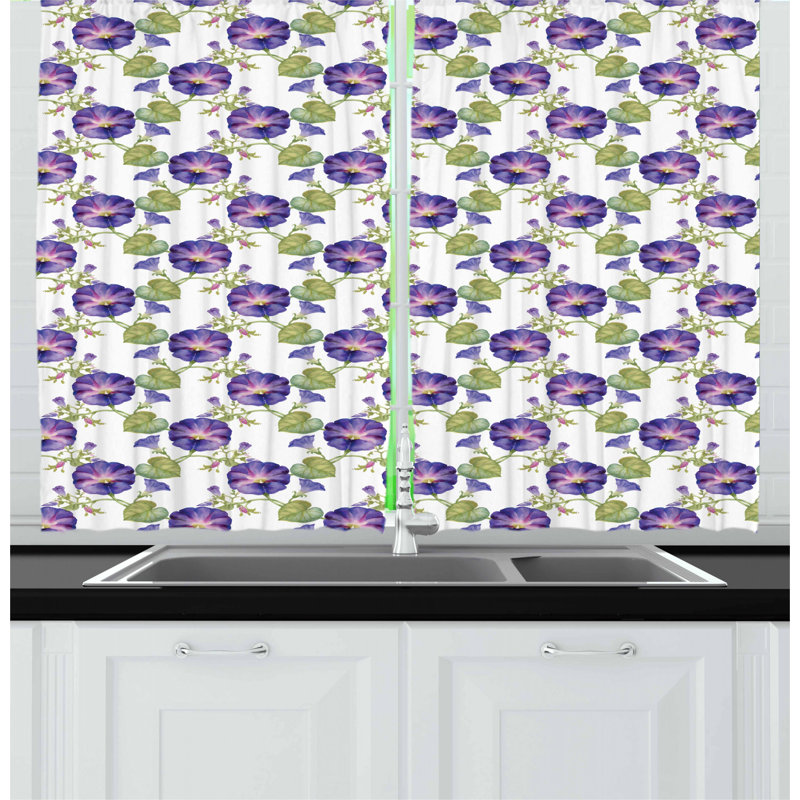 Floral Tailored Kitchen Curtain