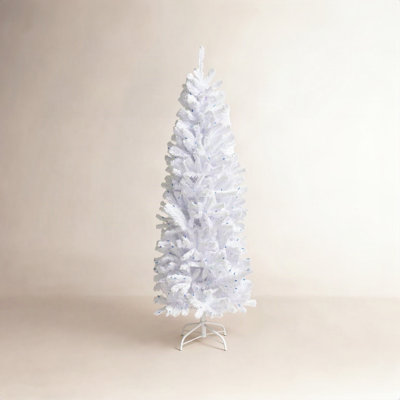 Slim 6.5' Pre-Lit Spruce Christmas Tree
