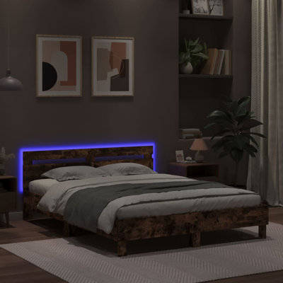 17 Stories Bed Frame With Headboard And LED 