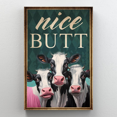 Cows Nice Bout - 1 pièce, reproduction d'art graphique sur toile tendue