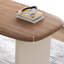 Bureau rectangulaire à 3 tiroirs en bois manufacturé brun noisette + blanc beige-913377575-913377593