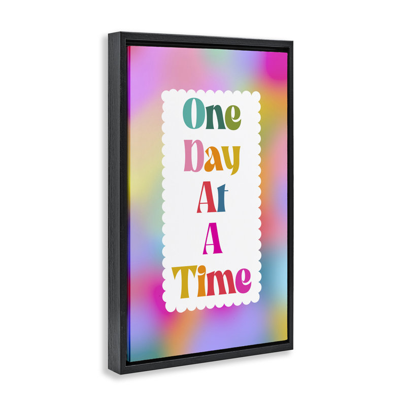 Cadre lumineux Bright One Day At A Time, design par Pooja Dave, Cadre flottant noir de jais, H 25 po x l 17 po