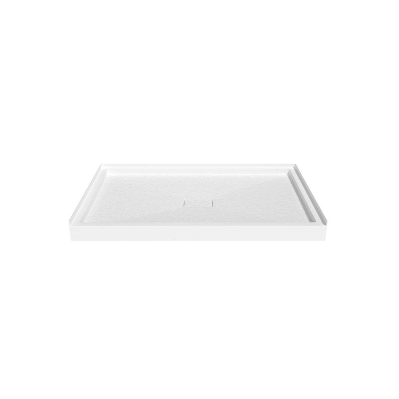 Base de douche 48 po L 48 po x l 32 po à simple seuil avec surface solide et texture antidérapante, Au centre