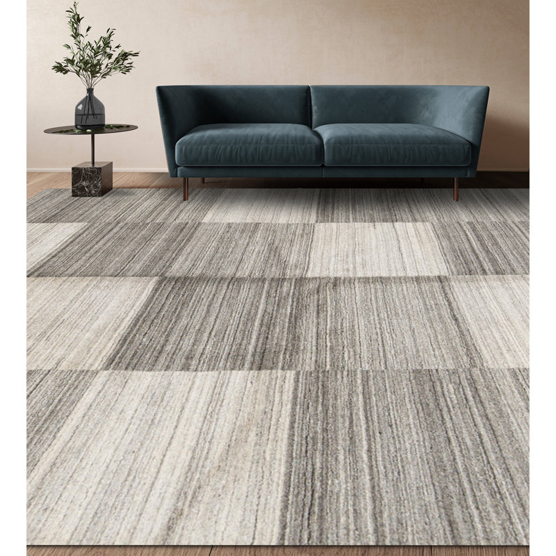 Plaid Area Rug in Gray/Graphite