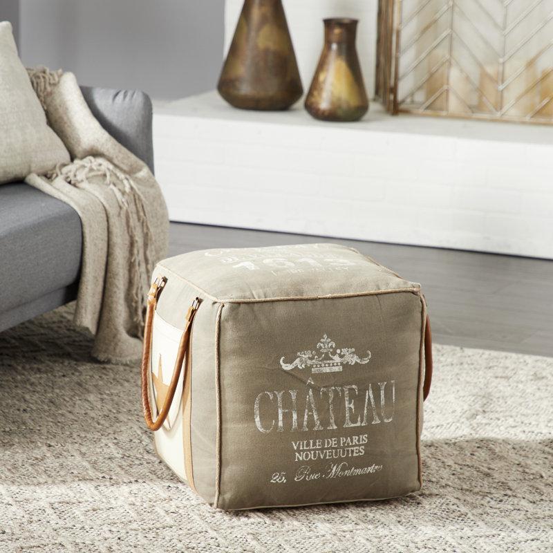 Pouf en toile avec étoiles, Gris