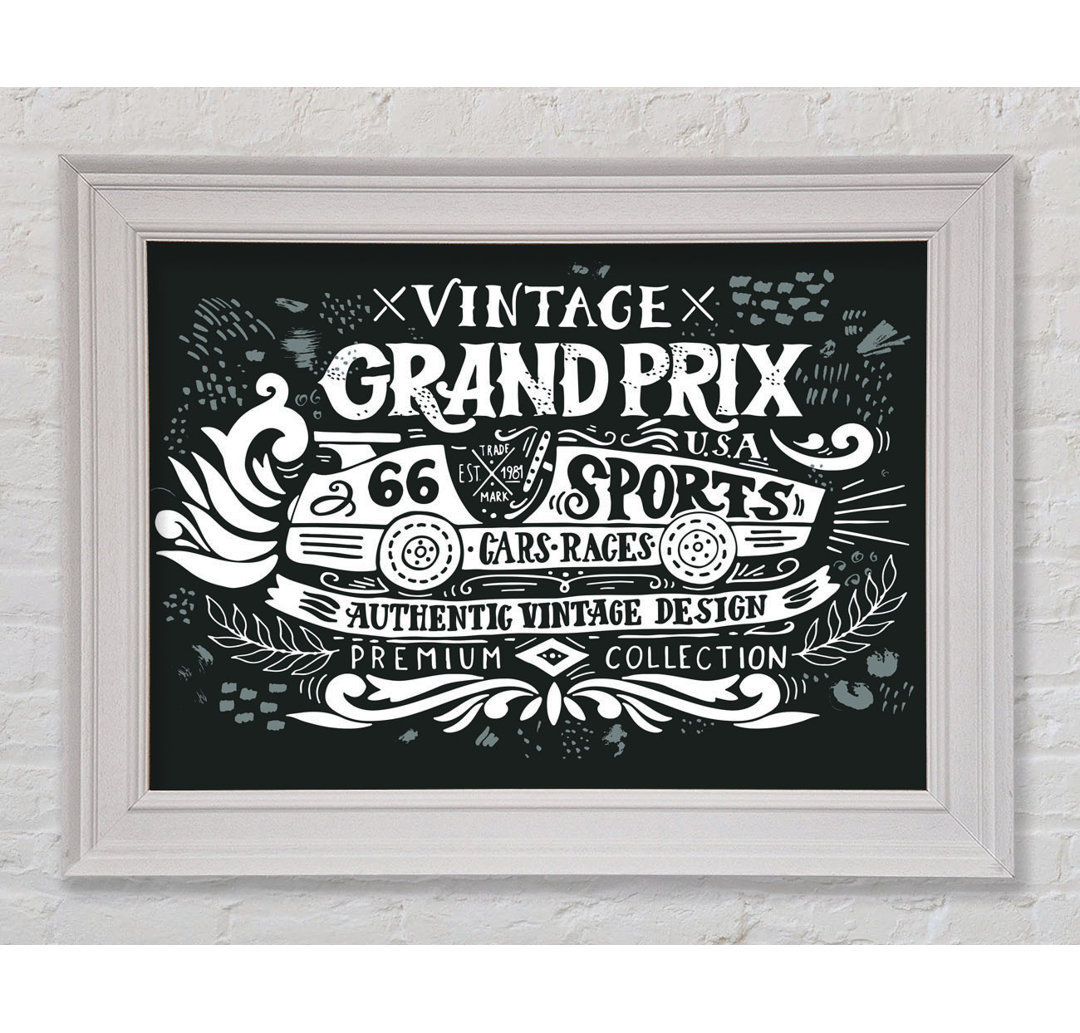 Vintage Grand Prix Type Gerahmter Druck