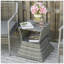 Table d'appoint en osier de rotin avec trou pour parasol Outsunny