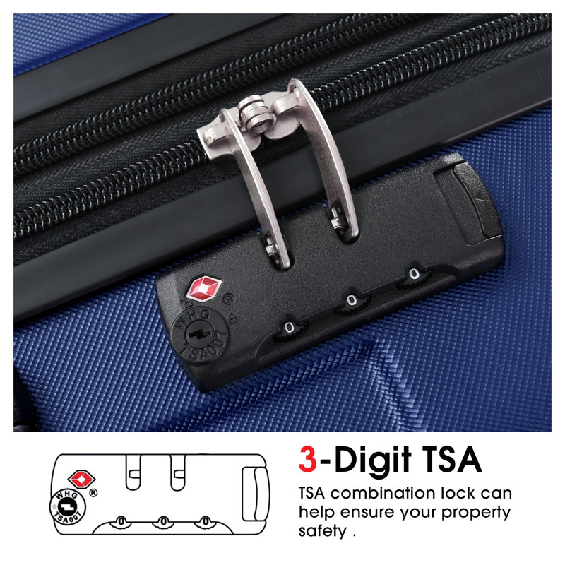Valise à roulettes extensible avec serrure TSA pour voyage