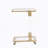 Acrylic Sofa Table, Glass Top C Shape Square Table with Metal Base