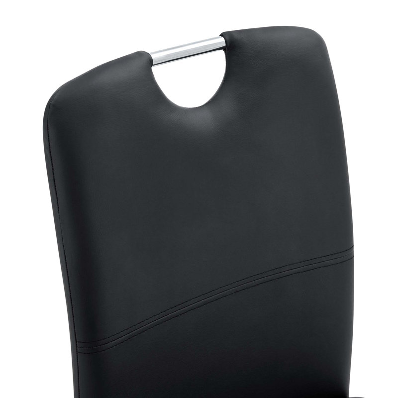 Ensemble de 4 chaises de salle à manger épaissies avec ensembles de ressorts intégrés et conception ergonomique, Noir