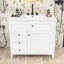Meuble-lavabo 3 tiroirs avec lavabo, tablette réglable et tiroir basculant-120785441