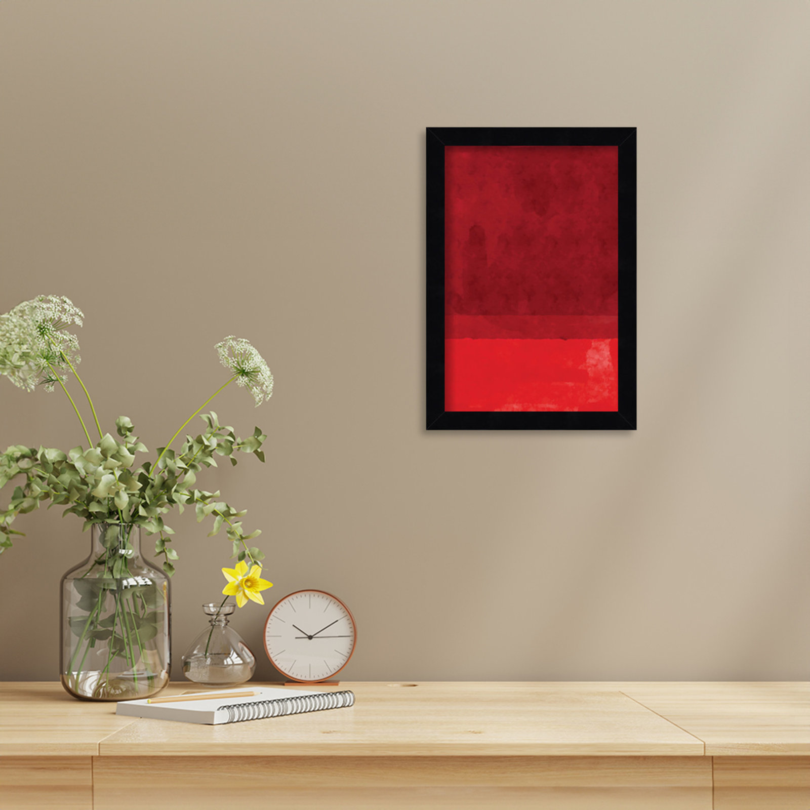 Minimal Watercolor #2 by Jay Stanley Wood Framed Wall Art Print, 13" H x 9" W, Black