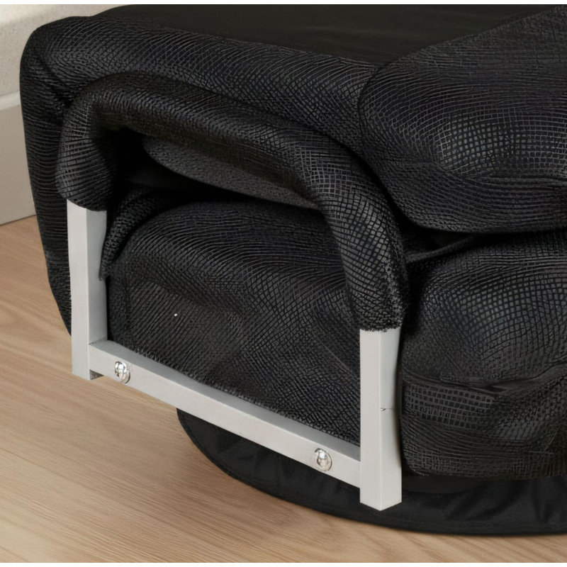 Cool Black Multi-Functional Folding Rocking Chair, 360° Rotating, With Lumbar Support Armrests And Adjustable Backrest, Super Comfortable For Gaming, Watching Movies, And Reading.