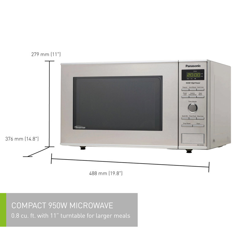 Pieds cubes de 0,25 pi³ de 19,25 po Four à micro-ondes de comptoir avec capteur de cuisson