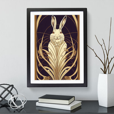 Hare Art Deco No.3 - Single Picture Frame Print