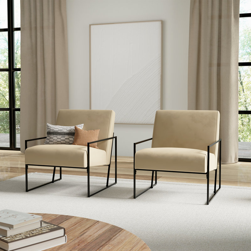 Fauteuil Ricci, Velours brun clair