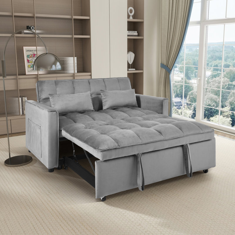 Convertible Sofa Bed, Light Gray
