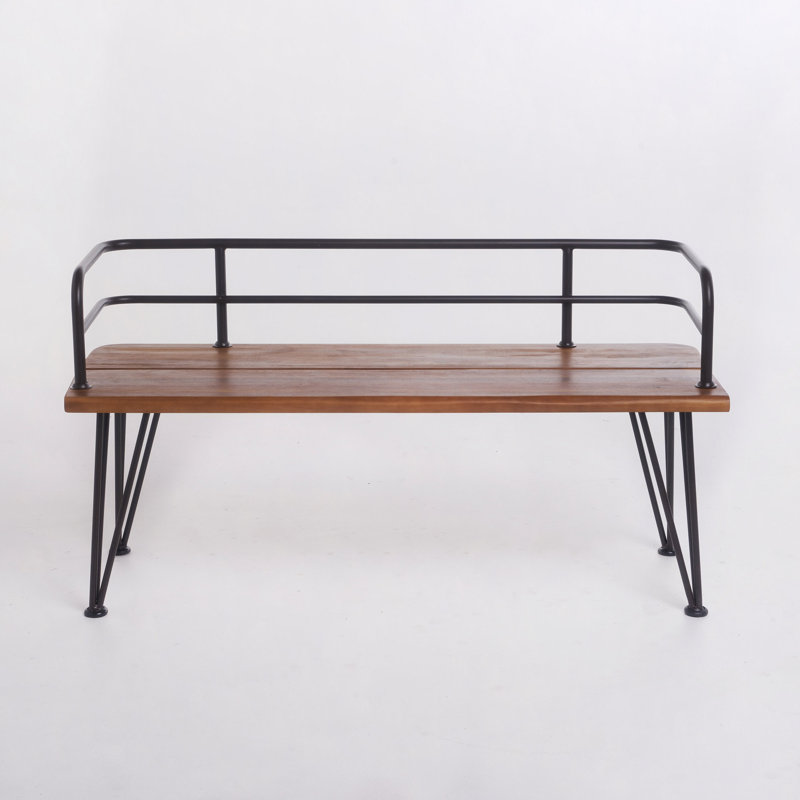Banc industriel en bois et métal