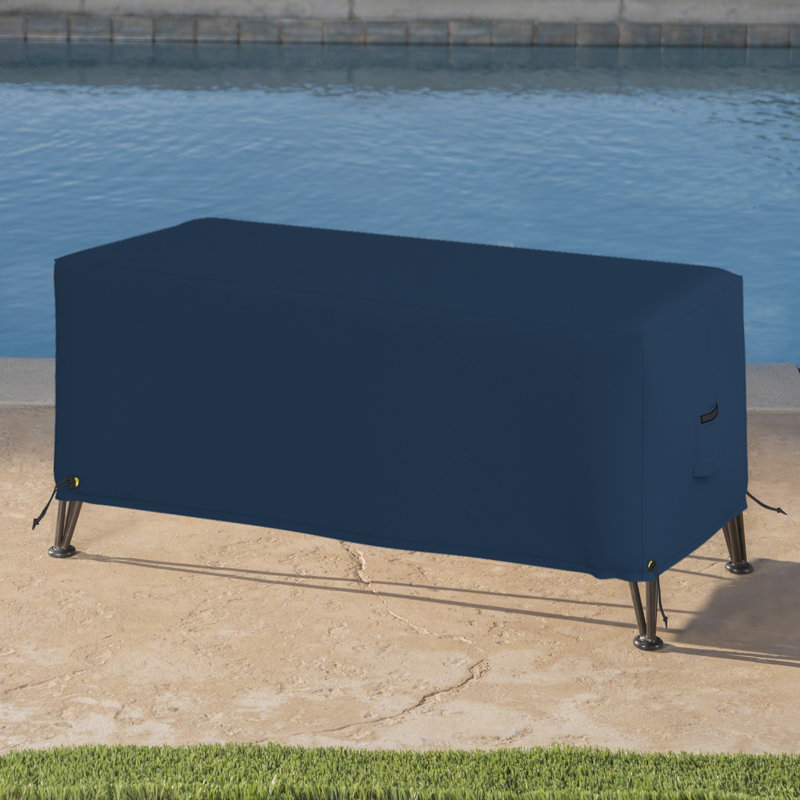 Couvercle de coffre rectangulaire robuste et imperméable pour repose-pieds, Bleu, H 18 po x l 48 po x P 36 po