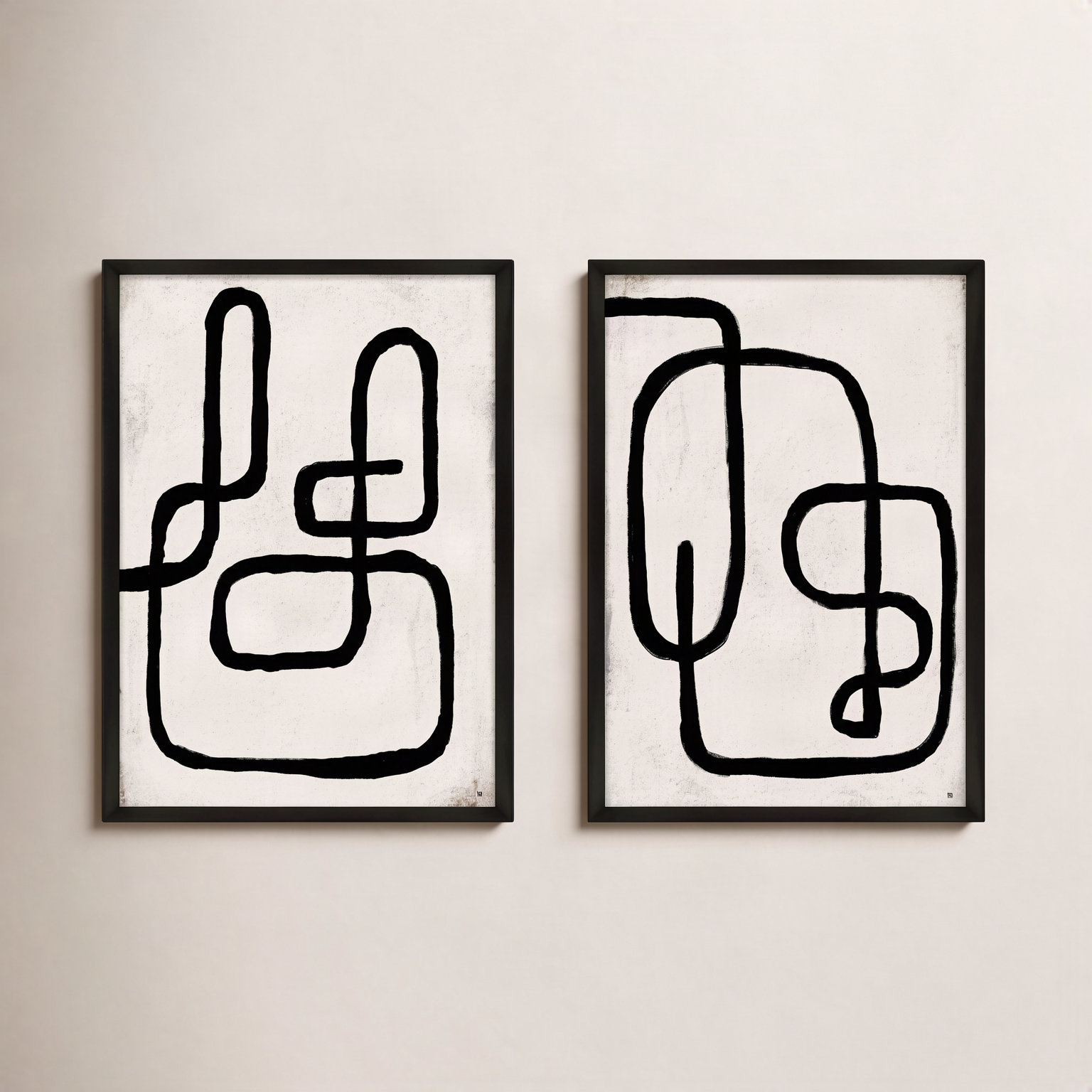 Linework by StudioM, 50" H x 70" W x 1.25" D, Black Framed Paper