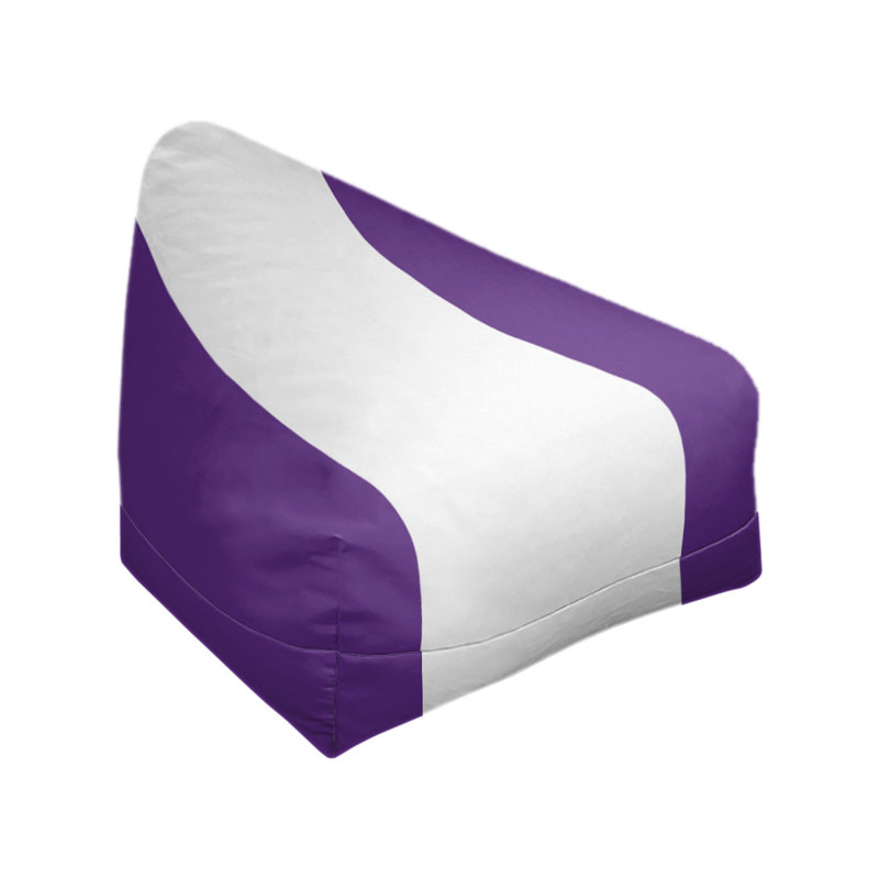 Sacramento Bean Bag Chair & Lounger, Purple/White/Purple, 27" x 27" x 30"