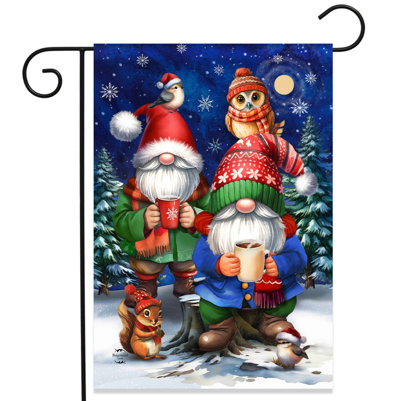 Drapeau de jardin Warm Wishes Gnomes